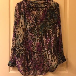 Sheer multi colored dress shirt